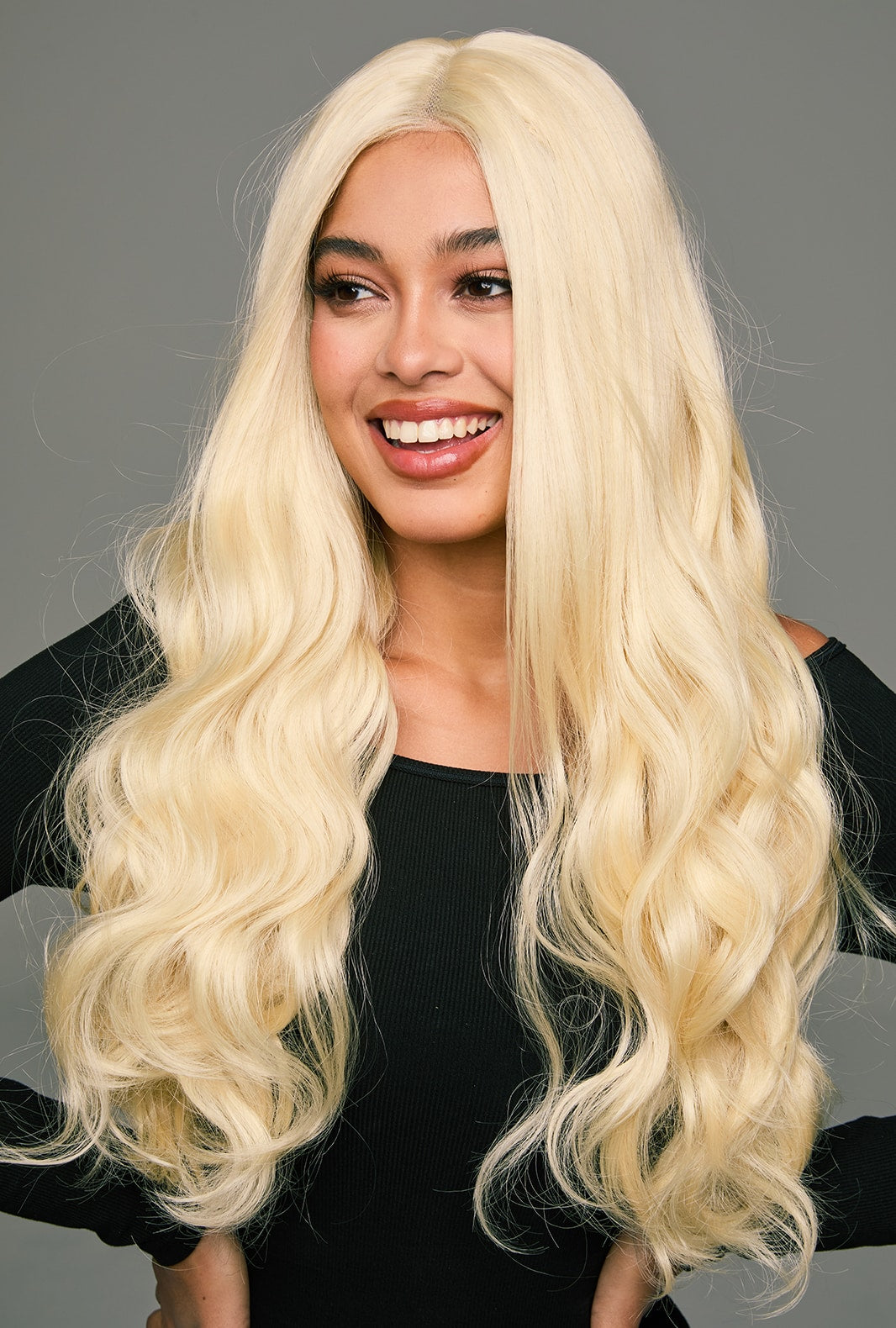 Arya | Platinum Blonde Body Wave Wig | Premium Synthetic Wig - Ailsa's Wigs