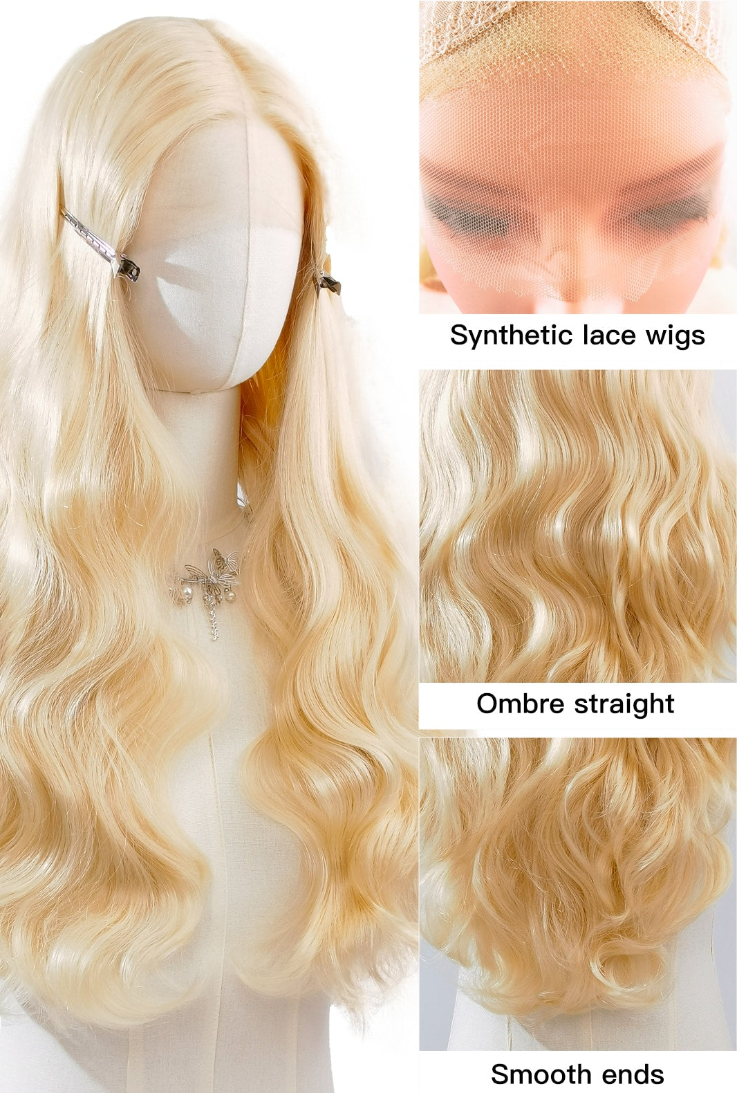 Arya | Platinum Blonde Body Wave Wig | Premium Synthetic Wig - Ailsa's Wigs