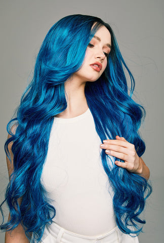 Chloe | Blue Body Wave Wig | 28-Inch Long Layered Party Wig - Ailsa's Wigs