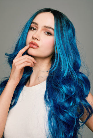 Chloe | Blue Body Wave Wig | 28-Inch Long Layered Party Wig - Ailsa's Wigs