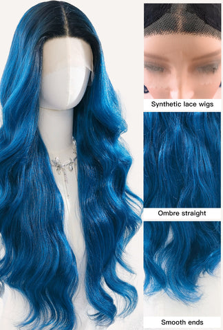 Chloe | Blue Body Wave Wig | 28-Inch Long Layered Party Wig - Ailsa's Wigs