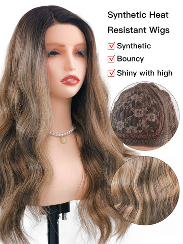 Stella | Balayage Black to Brown and Grey Body Wave Wig | 24 Inch Lace Front Wig - Ailsa's Wigs