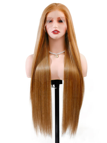 Mia | Light Brown 32-Inch Lace Front Wig | High-Temperature Synthetic - Ailsa's Wigs