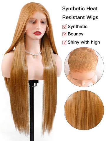 Mia | Light Brown 32-Inch Lace Front Wig | High-Temperature Synthetic - Ailsa's Wigs