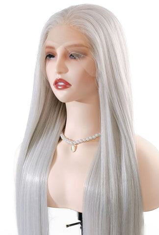 Leah | Platinum Blonde 32-Inch Straight Wig | Premium Synthetic - Ailsa's Wigs