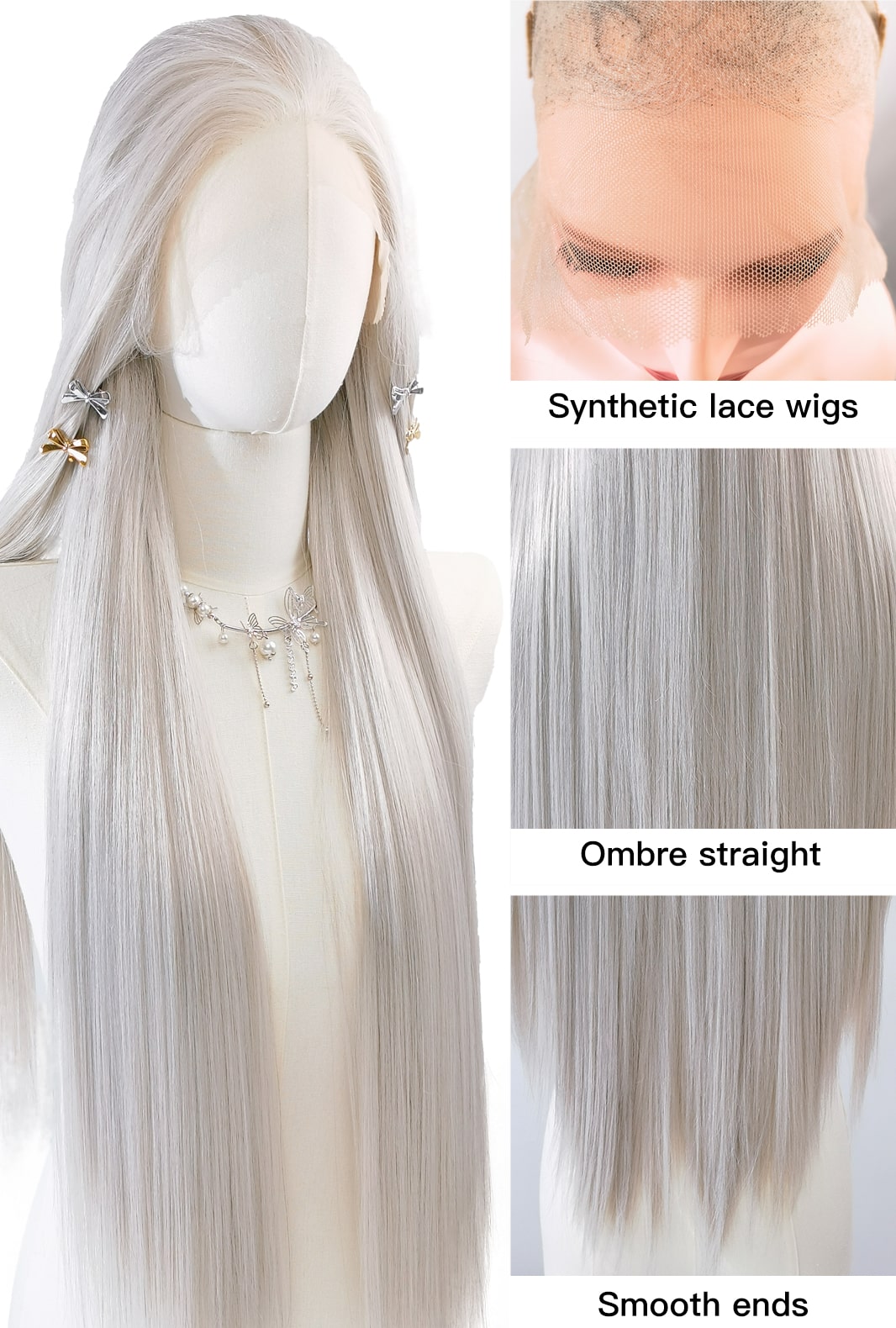 Emma | Grey 32-Inch Extra Long Straight Wig | Bone Straight - Ailsa's Wigs