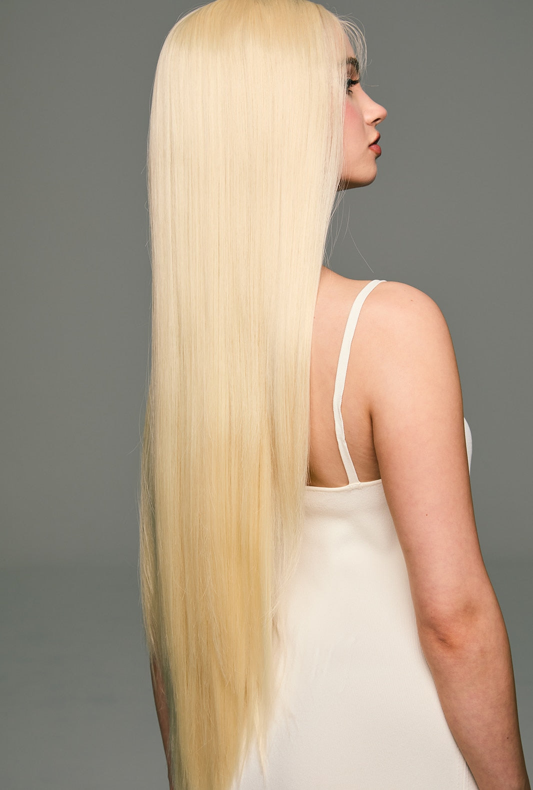 Leah | Platinum Blonde 32-Inch Straight Wig | Premium Synthetic - Ailsa's Wigs