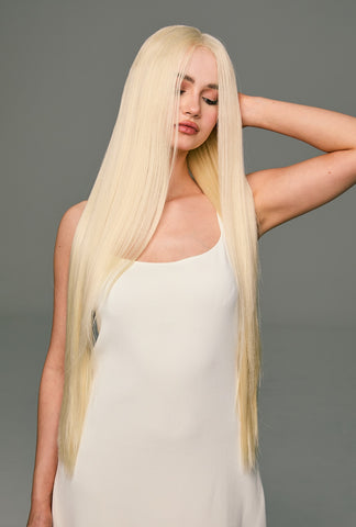 Leah | Platinum Blonde 32-Inch Straight Wig | Premium Synthetic - Ailsa's Wigs