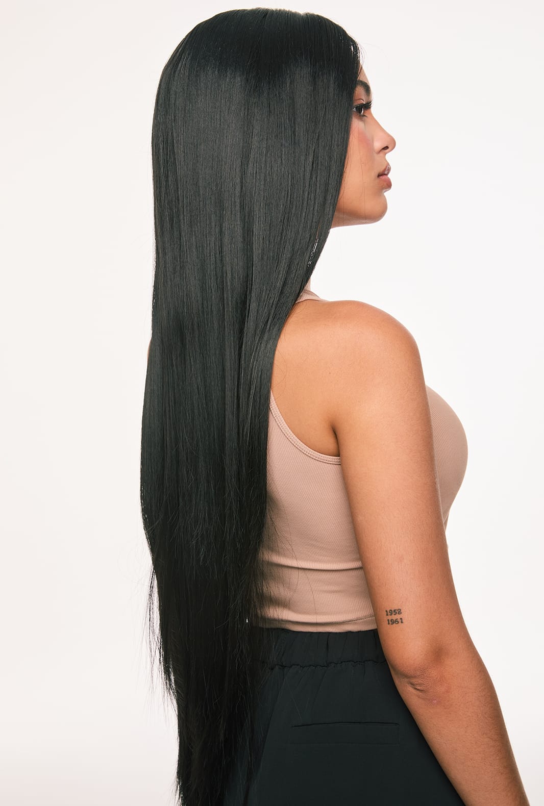 Clara | Natural Black 32-Inch Bone Straight Lace Front Wig | 13x6 Lace Front - Ailsa's Wigs