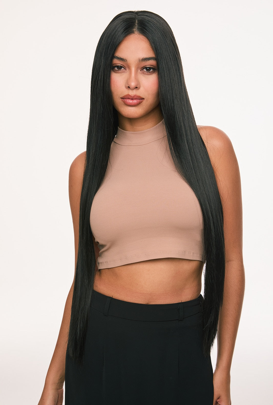 Clara | Natural Black 32-Inch Bone Straight Lace Front Wig | 13x6 Lace Front - Ailsa's Wigs