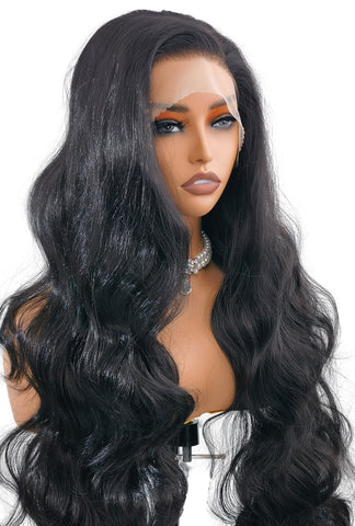 Addison | Natural Black 28-Inch Body Wave Lace Front Wig | Premium Synthetic - Ailsa's Wigs