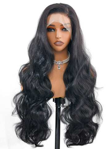 Addison | Natural Black 28-Inch Body Wave Lace Front Wig | Premium Synthetic - Ailsa's Wigs