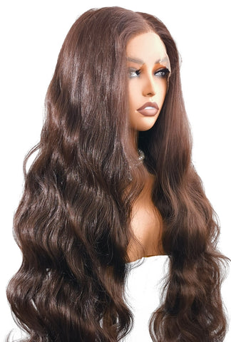 Willow | Highlighted Mixed Brown 28-Inch Loose Wave Lace Front Wig | Premium Synthetic - Ailsa's Wigs