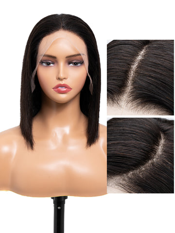 Short Bob Wig - 13x4 HD Lace Nature Black Human Hair Wig丨Lewis and Ailsa