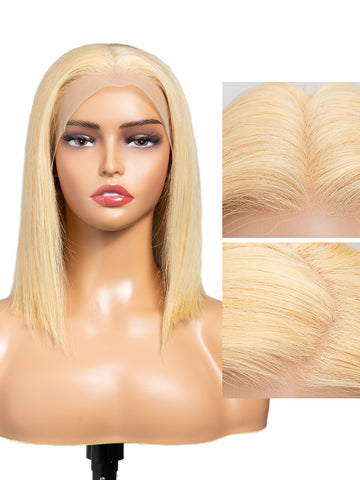 100% Human Hair 613 Blonde Wig - HD Lace Bob Straight Wig | Lewis and Ailsa