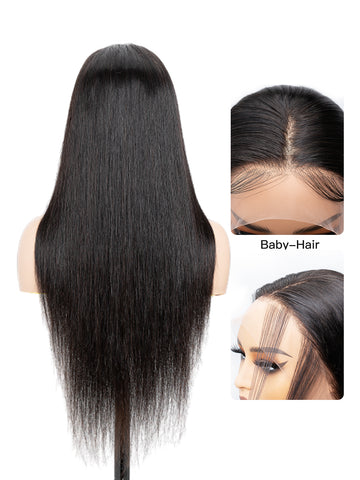 Long Straight Virgin Human Hair Wig - Natural Black | Lewis and Ailsa