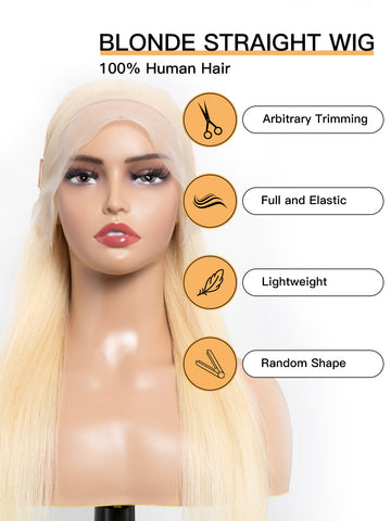 613 Blond Long Straight Wig - 100% Human Hair HD Lace | Lewis and Ailsa