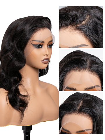 Body Wave Black Wig - HD Lace Pre-plucked Human Hair | Lewis and Ailsa