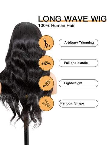 Body Wave Black Wig - HD Lace Pre-plucked Human Hair | Lewis and Ailsa